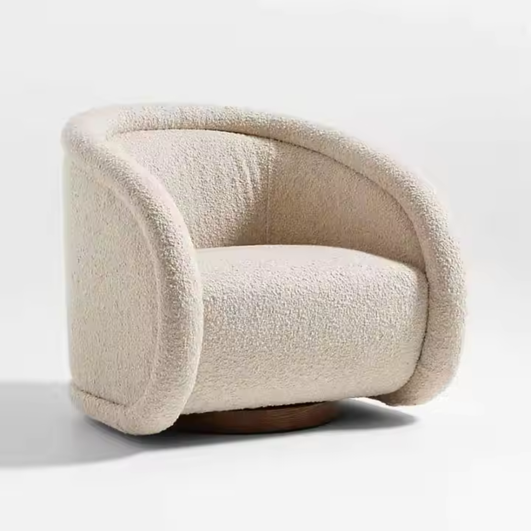 San Remo Upholstered Cream Fabric Swivel Lounge Chair My Home Design