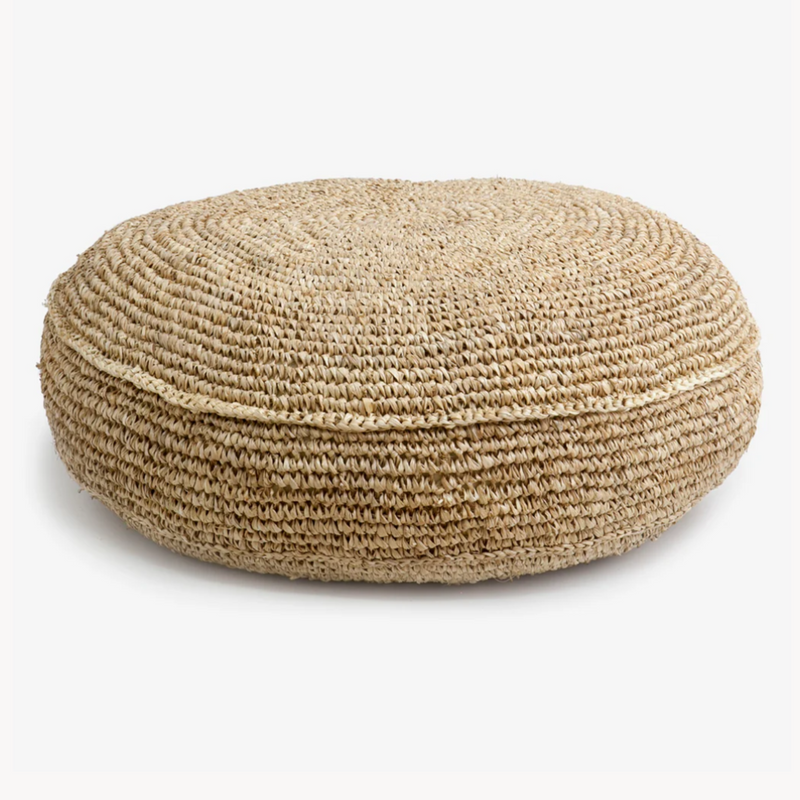 Tidal Occasional Indoor and Outdoor Rattan Floor Pouf & Side Table