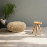 Tidal Occasional Indoor and Outdoor Rattan Floor Pouf & Side Table