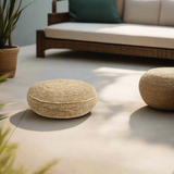 Tidal Occasional Indoor and Outdoor Rattan Floor Pouf & Side Table