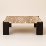 Valencia Noir Marble & Mango Wood Coffee Table – 100 cm