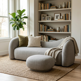 Velvienne Linen Curved Sofa - Grey