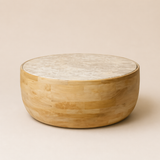 Zahara Marble & Mango Wood Coffee Table – 100 x 100 cm
