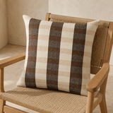 Addie Soft Cushion from a three-quarter angle on a woven oak chair