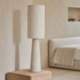 Amour Ceramic Lamp Ivory styled in a warm European minimalist bedroom