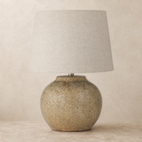 Amour Ceramic Lamp Natural on warm beige plaster and limestone background