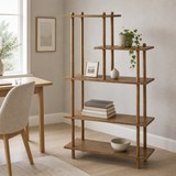 Ancora timber display shelf styled in a minimalist home office