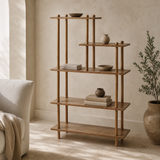 Ancora timber display shelf in a premium Mediterranean living room