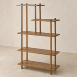 Ancora timber display shelf three-quarter product view