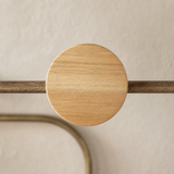 Angelo sculptural wall piece close-up of timber and aged metal finishes