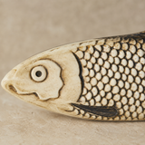 Arli ceramic fish eye scales and antique glaze close-up