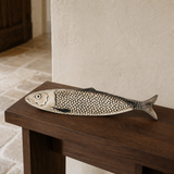 Arli decorative ceramic fish on a dark timber console
