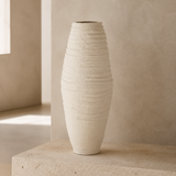 Aspen Resin Table Lamp 25x40 sculptural resin vessel in a premium Mediterranean interior
