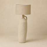Aspen Resin Table Lamp on a warm beige studio background