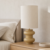 Aspen Resin Table Lamp Ivory Large alternate angle in a minimalist bedroom