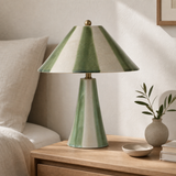 Athol Ceramic Lamp Natural alternate angle in a minimalist bedroom