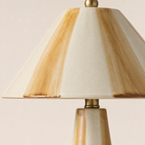 Athol Ceramic Lamp White hand-painted ceramic and brass finish close-up
