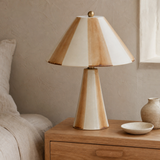 Athol Ceramic Lamp White alternate angle in a minimalist bedroom