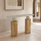 Avellino Marble Console Table in a premium Mediterranean interior