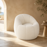 Bambolina Teddy Boucle Armchair in a premium Mediterranean reading room