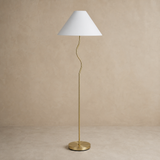 Becker Metal Floor Lamp in a warm beige Elara studio