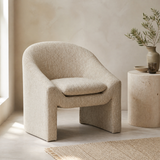 Bergamo cream upholstered armchair in a premium Mediterranean interior