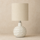 Bern Green ceramic table lamp in warm beige Elara-style studio