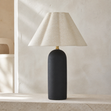 Bern Pink ceramic table lamp in a premium Mediterranean limestone interior