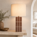 Boyd Ceramic Table Lamp Brown in premium Mediterranean living room
