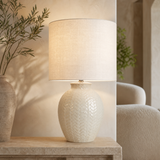 Braid Ceramic Lamp in premium Mediterranean living room