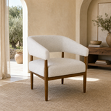 Campania ivory occasional chair in a premium Mediterranean living room