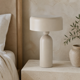 Capri ivory ceramic lamp in a refined Mediterranean bedroom