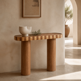 Chelsia Timber Console Table in a premium Mediterranean entry hall