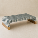 Cordoba black and ivory inlay coffee table in a warm beige Elara studio