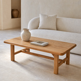 Cortona elm coffee table in a European minimalist salon