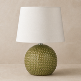 Drift Medium olive resin globe lamp in warm beige Elara studio