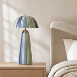 Eden Ceramic Lamp Multi in a European minimalist bedroom