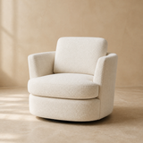 Elara Cloud Swivel Chair in warm beige Elara studio