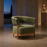 Emerald Sovereign Chair in a European interior at blue hour