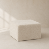 Fiesole Linen Ottoman Beige in warm beige Elara studio