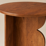 Fiesole Natural Timber Side Table timber grain and sculptural joinery detail