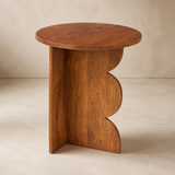 Fiesole Natural Timber Side Table in warm beige Elara studio