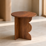 Fiesole Natural Timber Side Table in a refined European minimalist interior