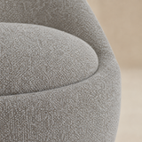 Firenze Curved Boucle Armchair grey boucle fabric and seat detail