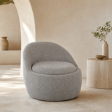 Firenze Curved Boucle Armchair in a premium Mediterranean living room