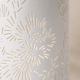 Gia White Porcelain Table Lamp botanical perforation detail