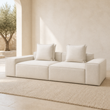 Hudson Haven flax modular sofa two seater in premium Mediterranean living room