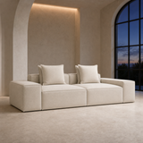 Hudson Haven flax modular sofa two seater in refined evening lounge