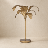 Ibiza Palm Tree Table Lamp Gold — warm beige studio view