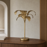 Ibiza Palm Tree Table Lamp Gold — European walnut entry lifestyle